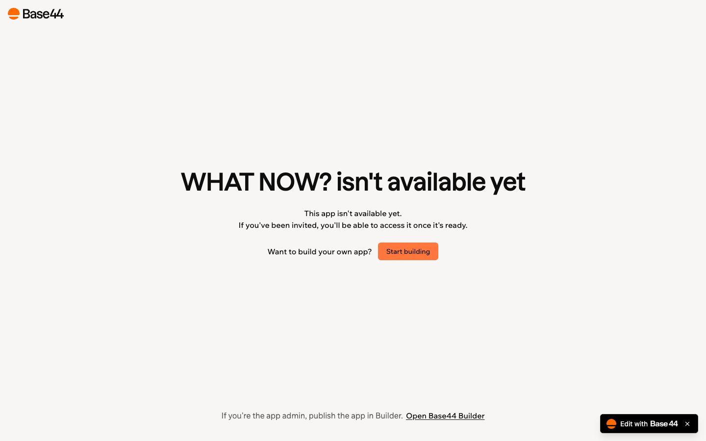 WHAT NOW? homepage screenshot