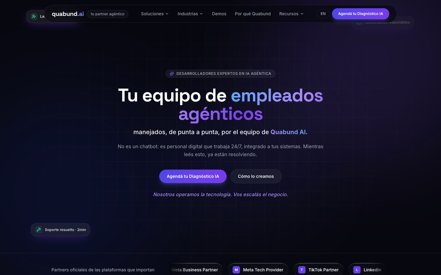 Quabund homepage screenshot