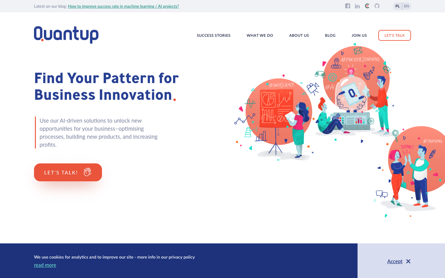 quantup homepage screenshot