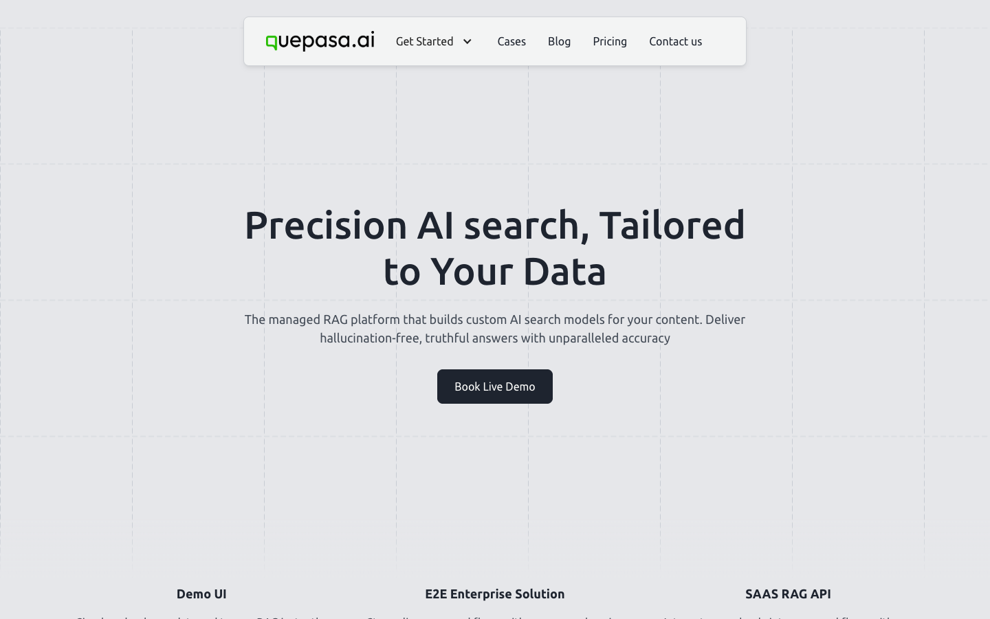 QuePasa AI homepage screenshot