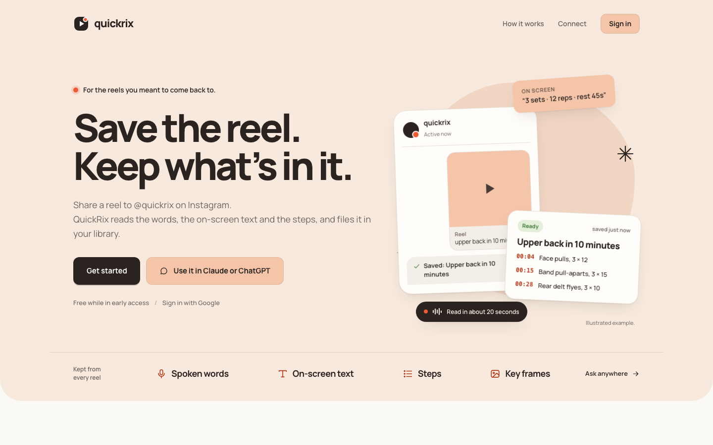 QuickRix homepage screenshot