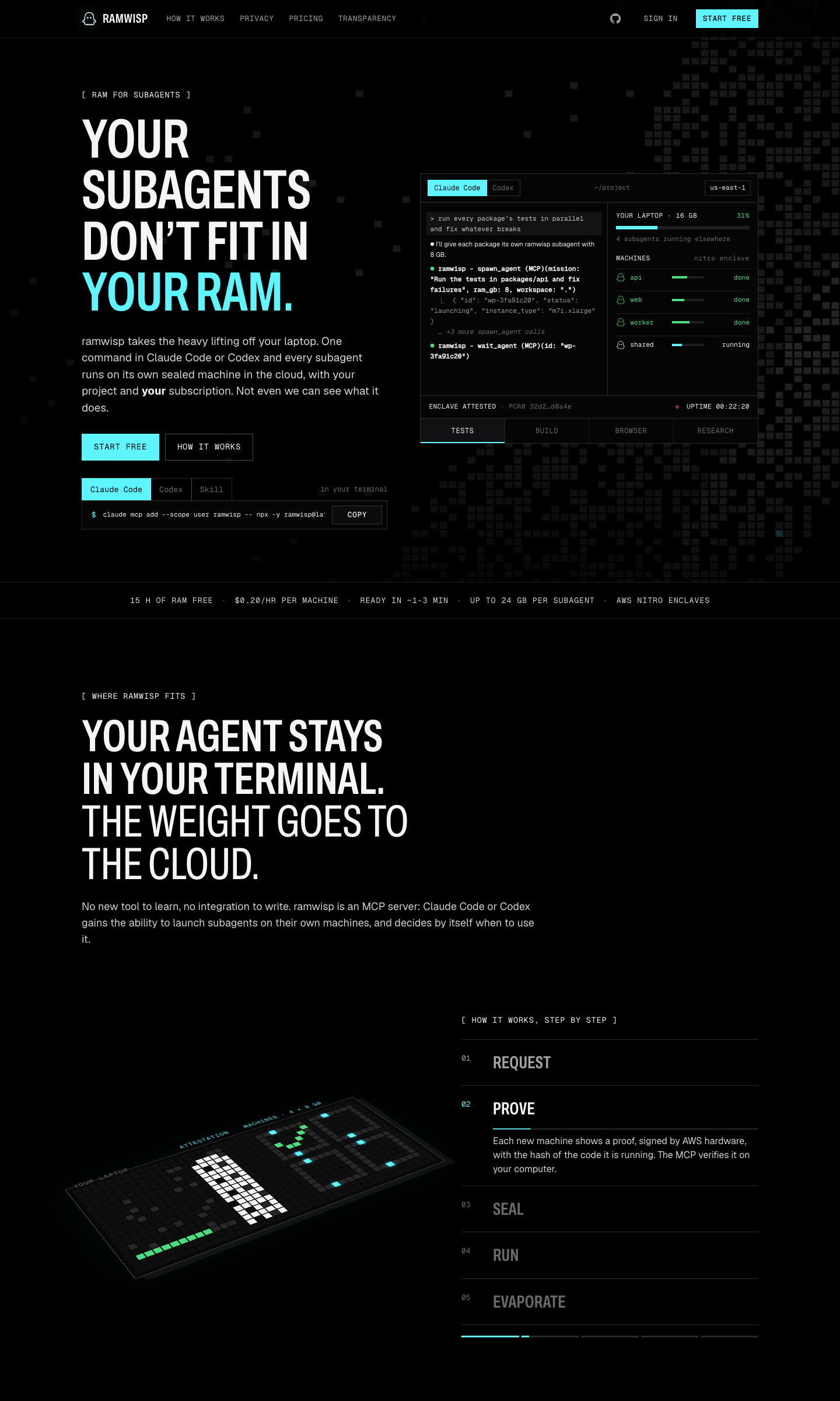 ramwisp homepage screenshot