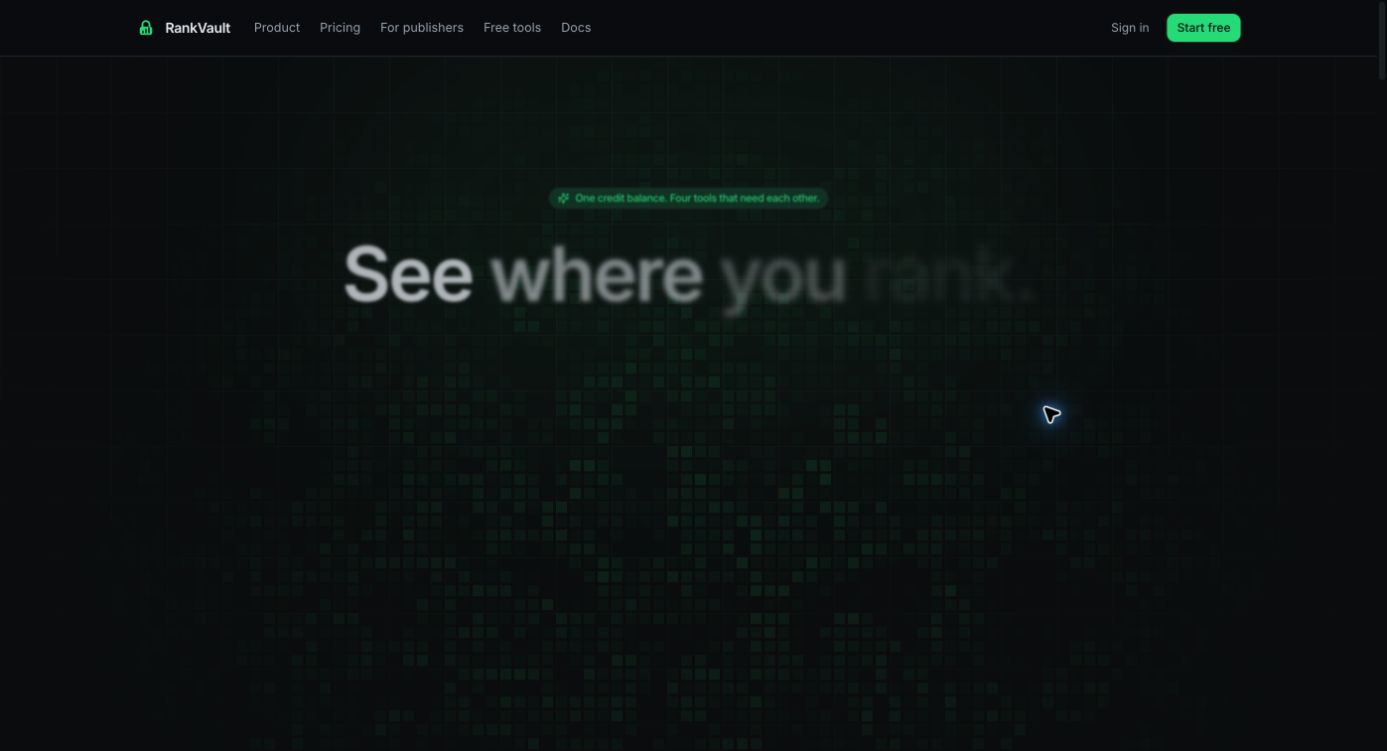 RankVault 首页截图