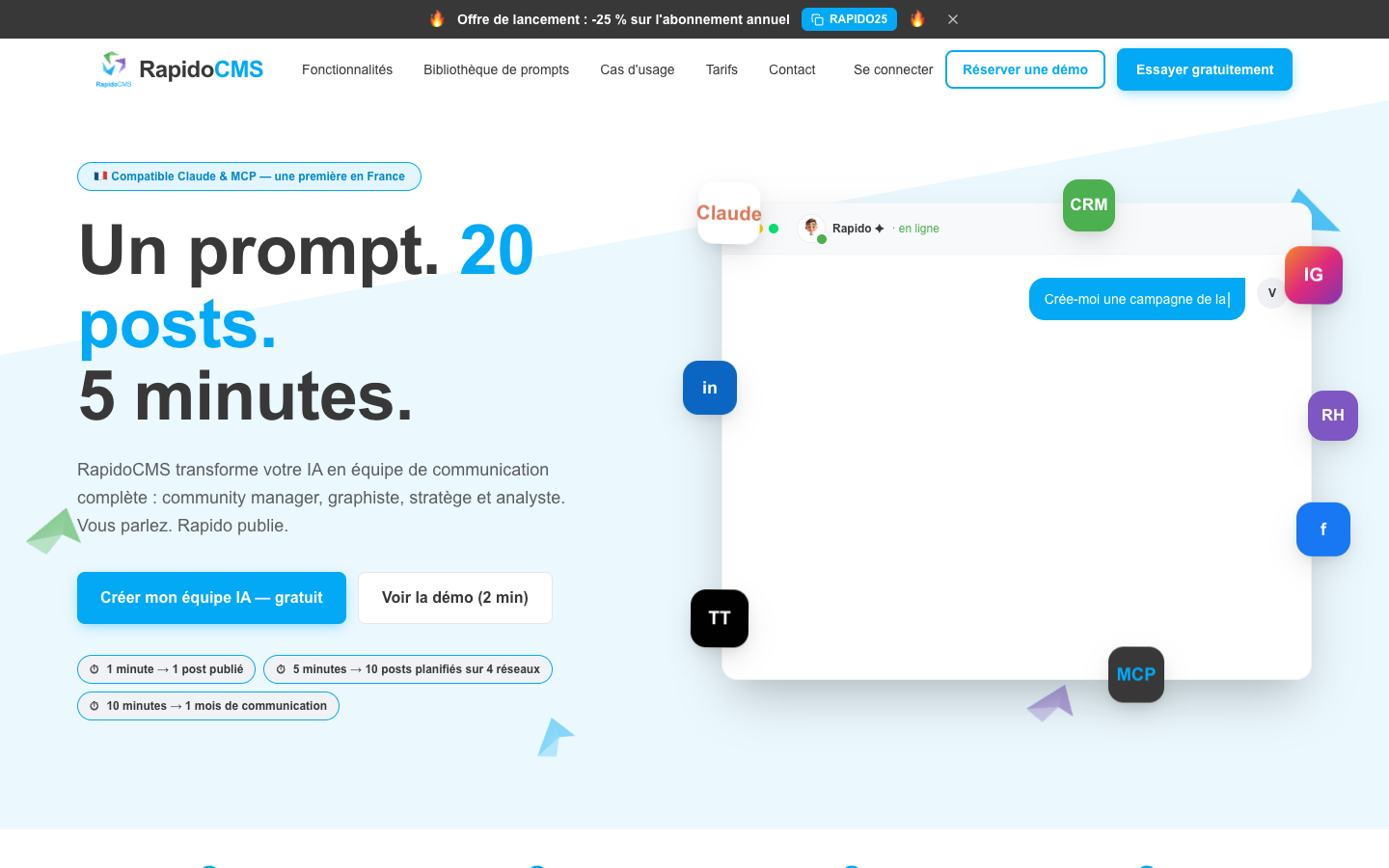 RapidoCMS homepage screenshot