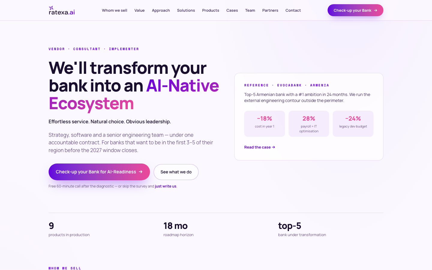 Ratexa homepage screenshot