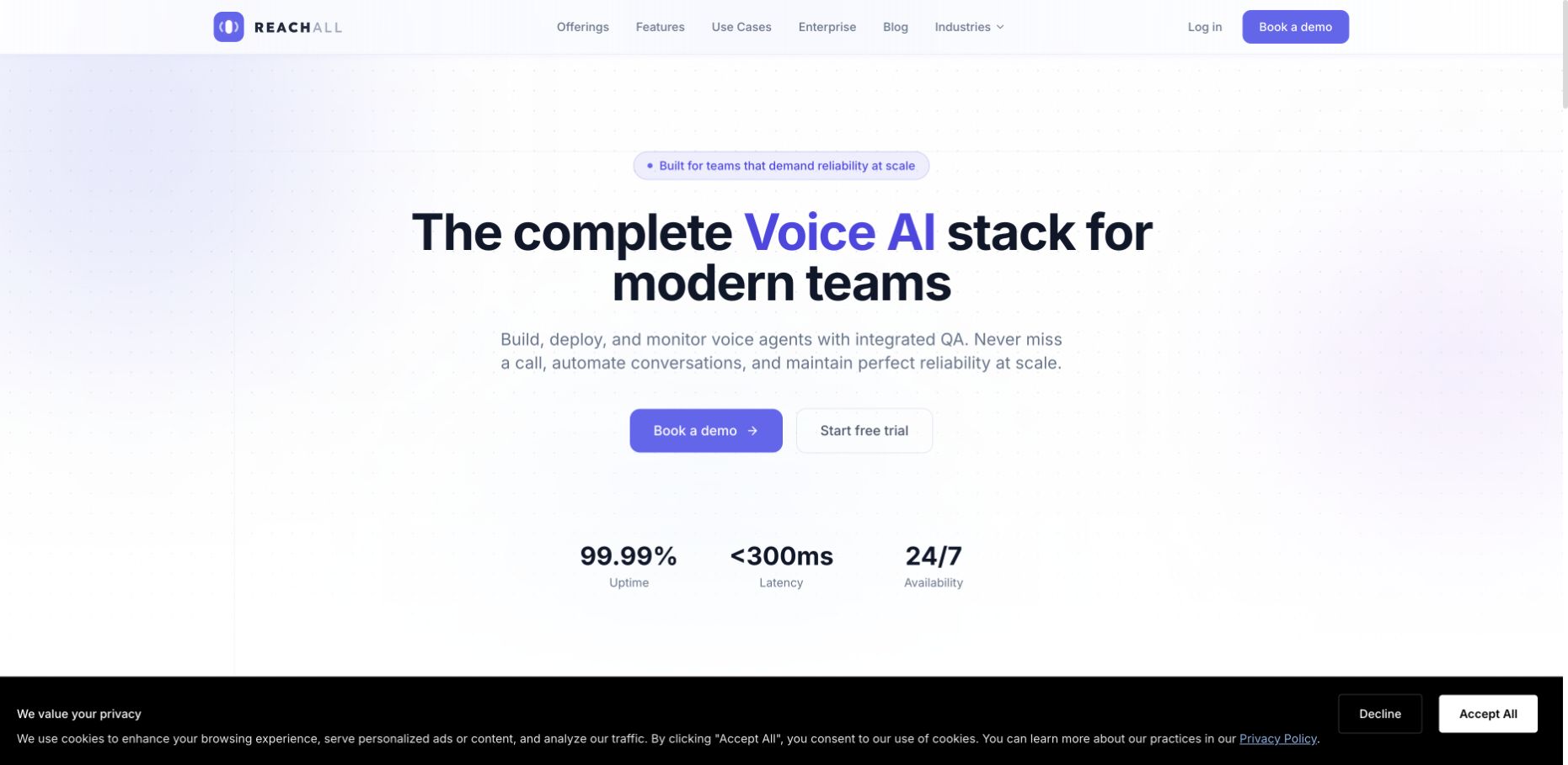 ReachAll AI 首页截图