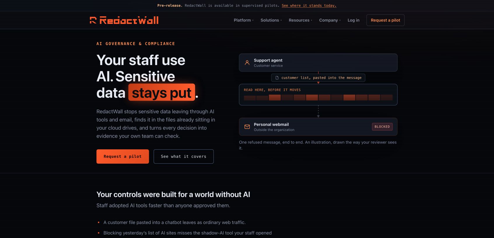 RedactWall 首页截图