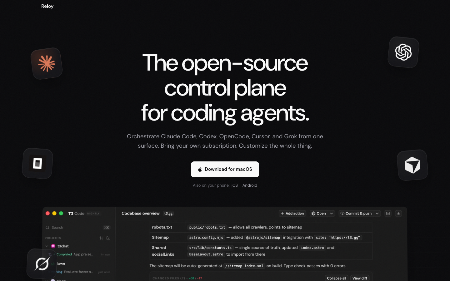 Reloy homepage screenshot