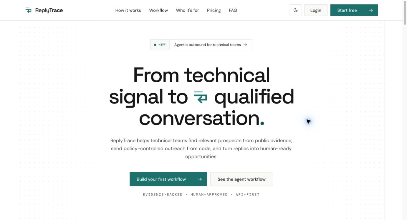 ReplyTrace 首页截图