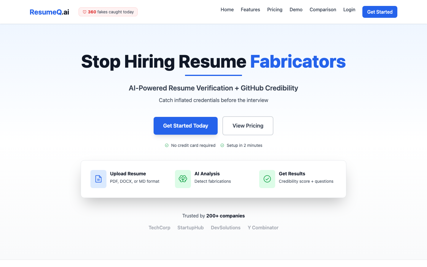 ResumeQ homepage screenshot