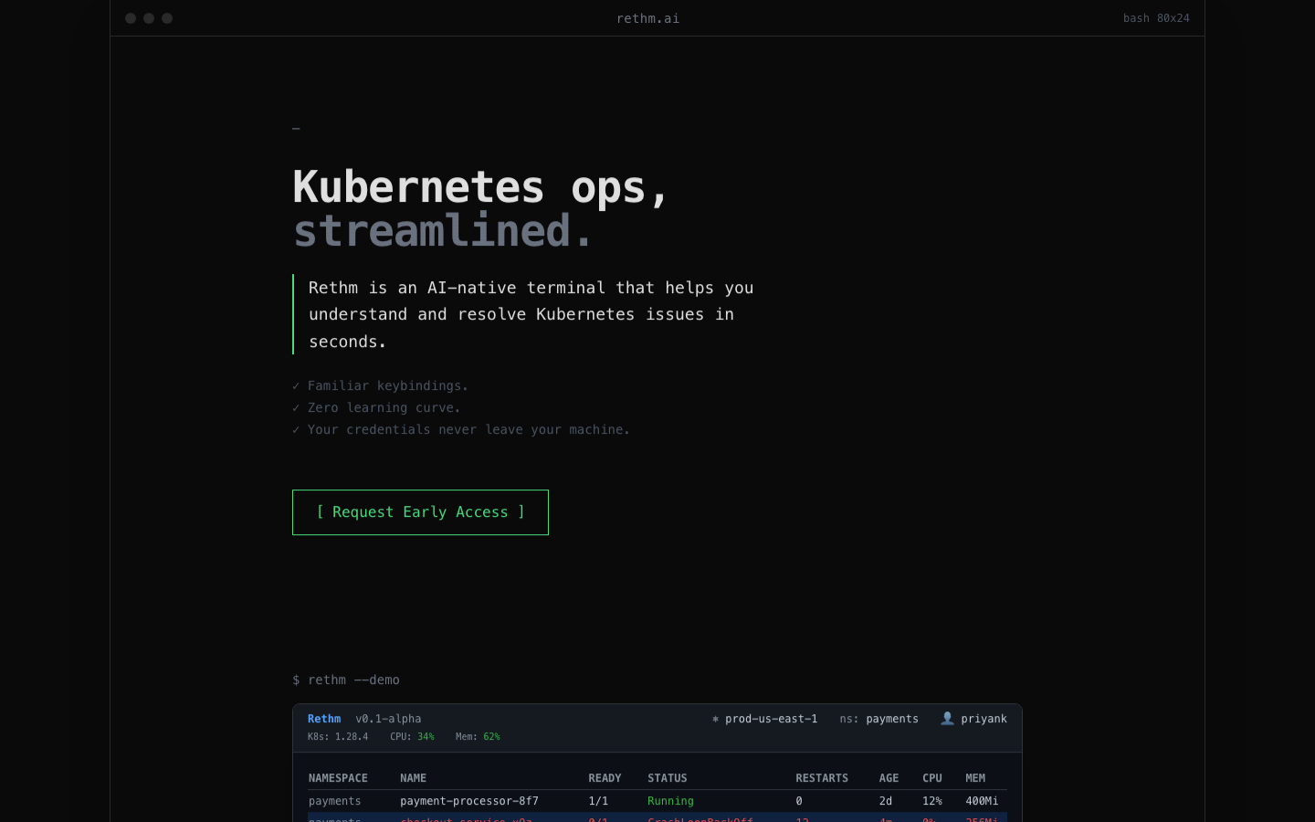 Rethm homepage screenshot