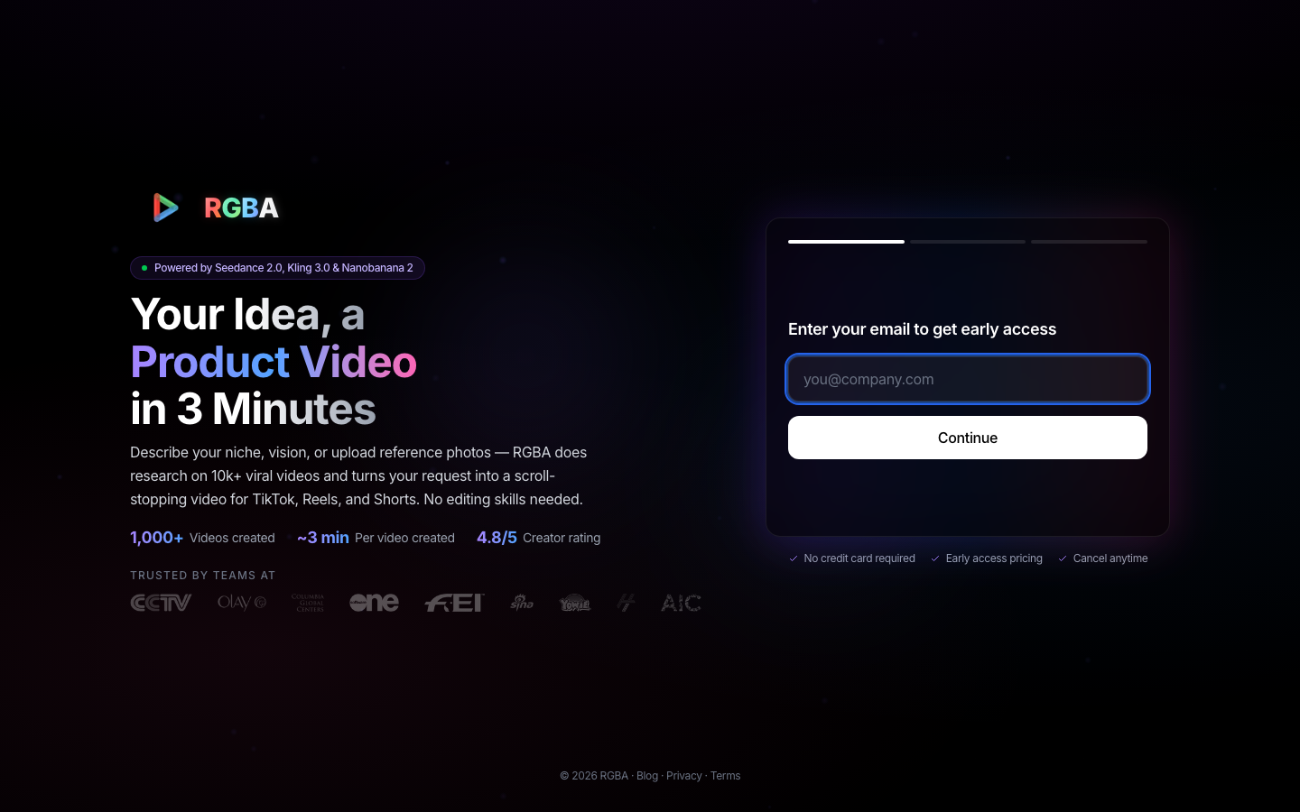 RGBA homepage screenshot