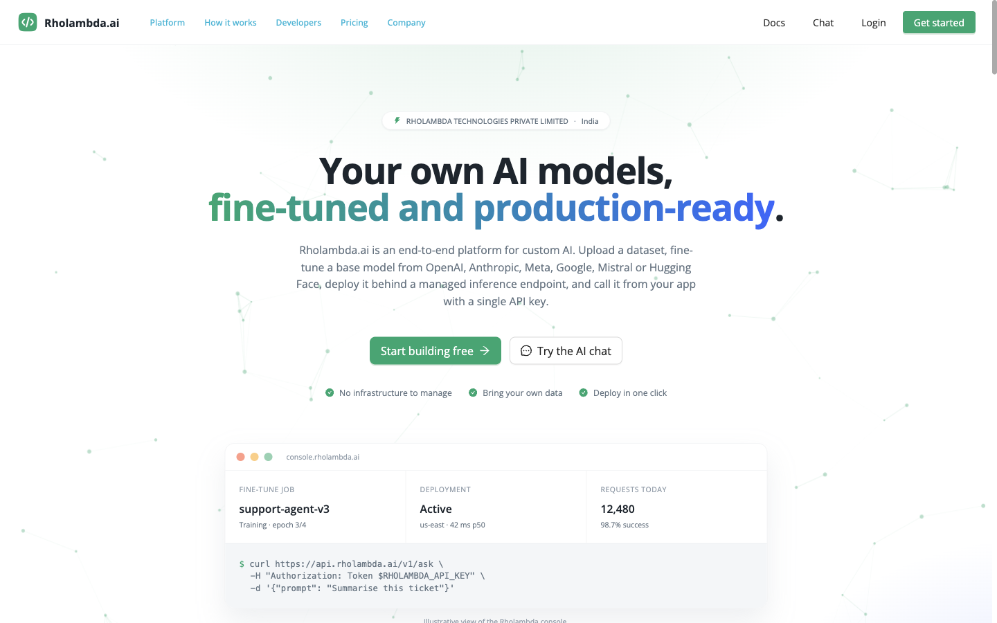 Rholambda homepage screenshot