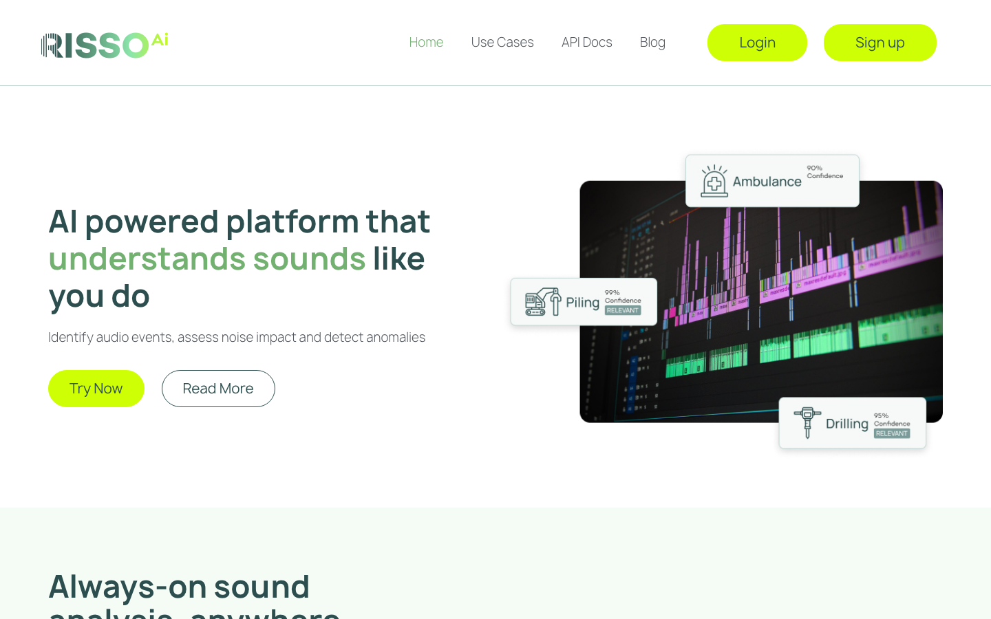 Risso AI homepage screenshot