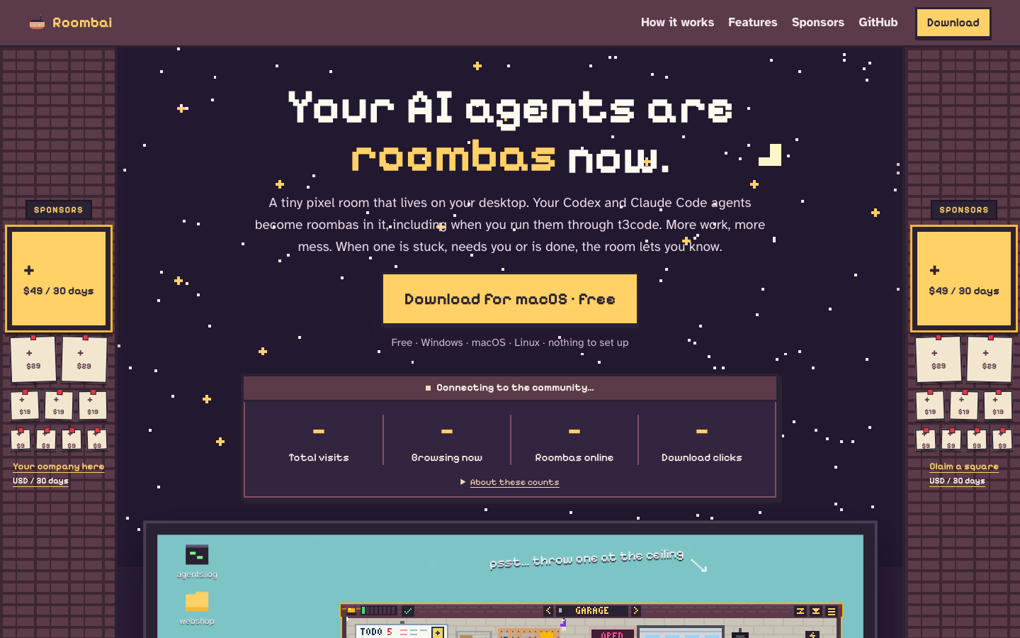 Roombai homepage screenshot