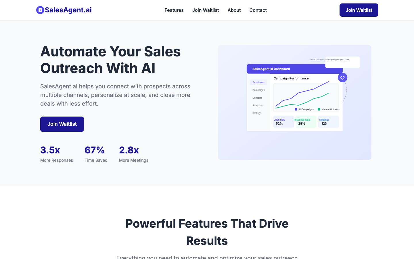 SalesAgent.ai homepage screenshot