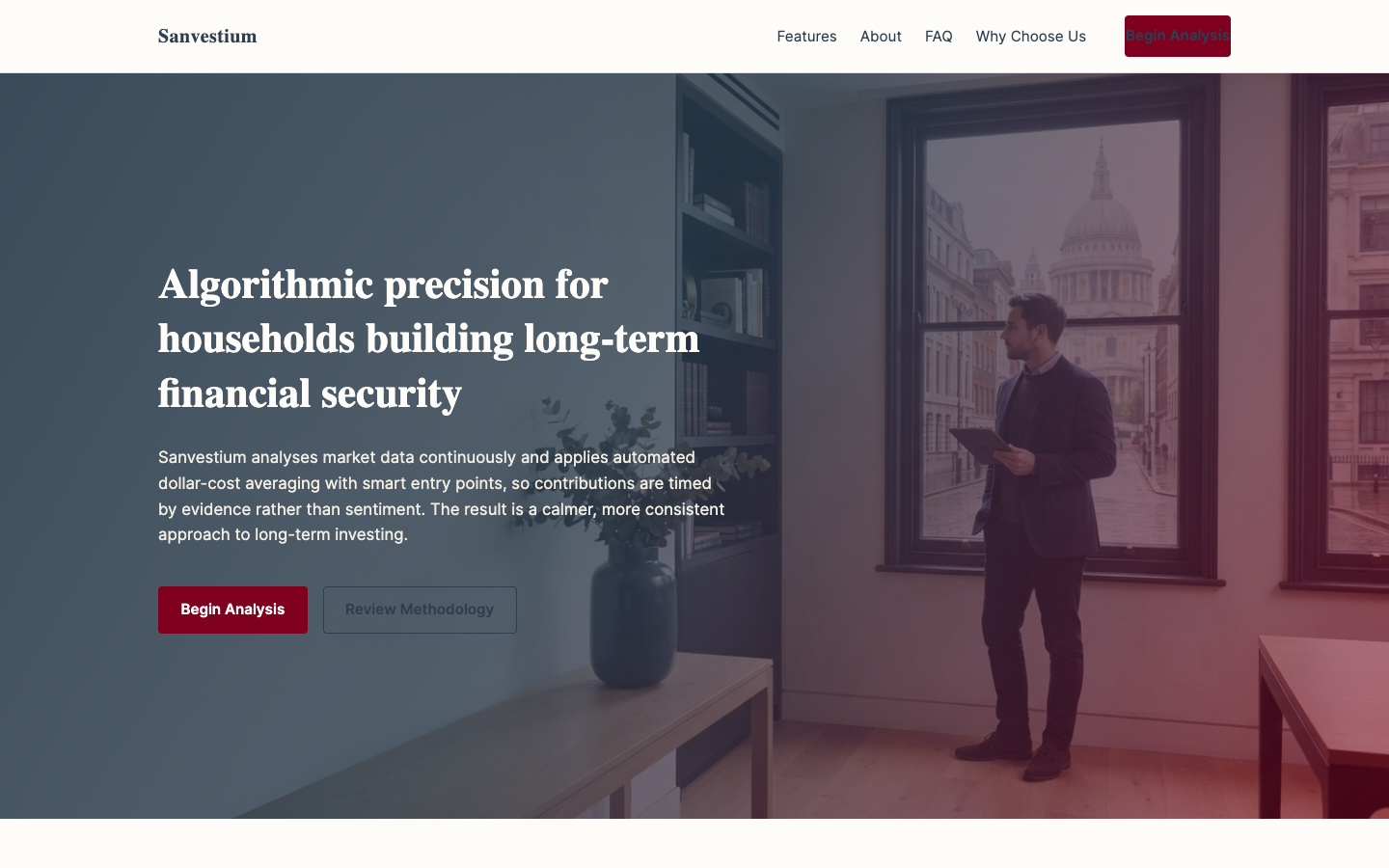 Sanvestium homepage screenshot