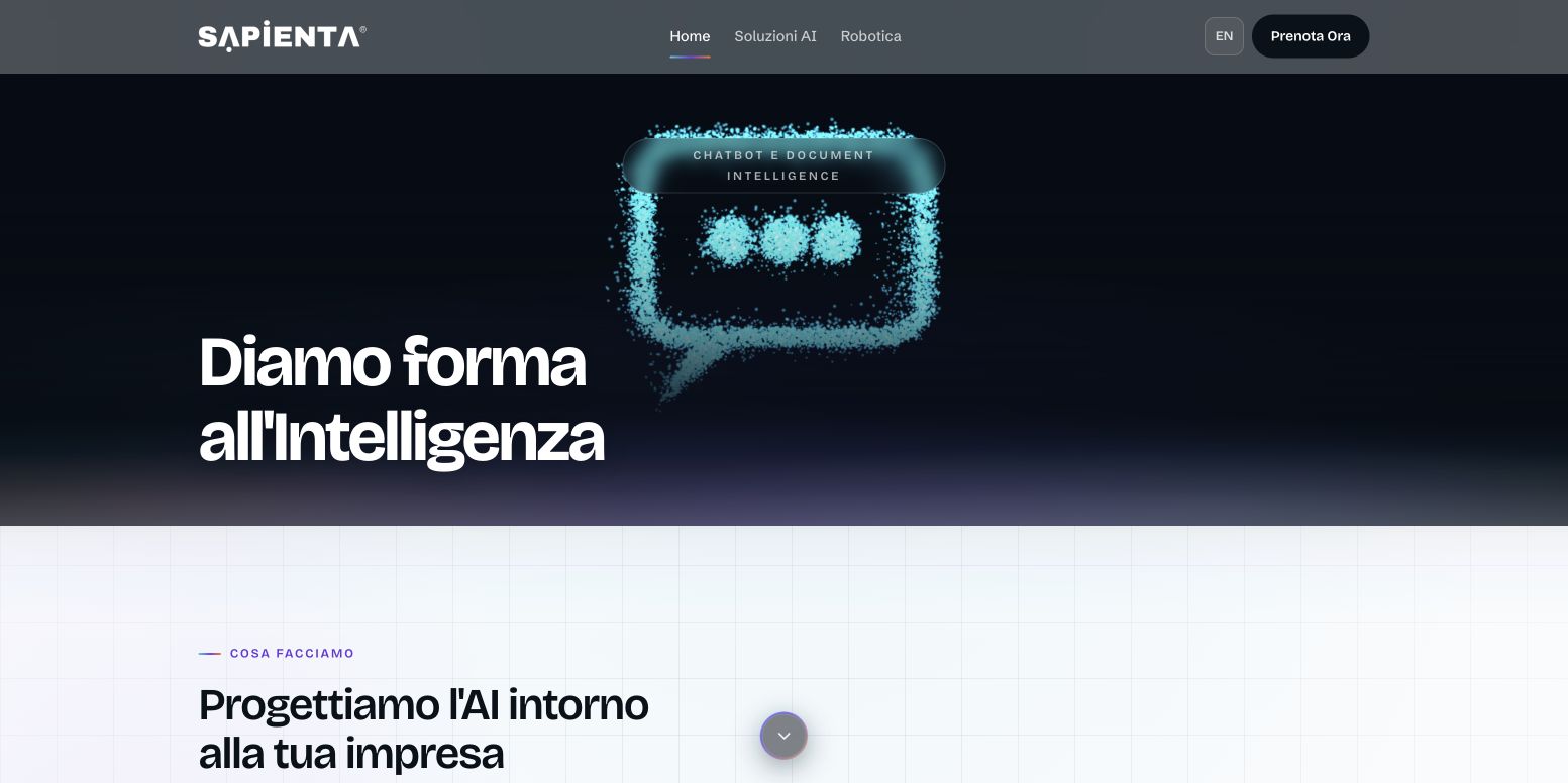 Sapienta homepage screenshot