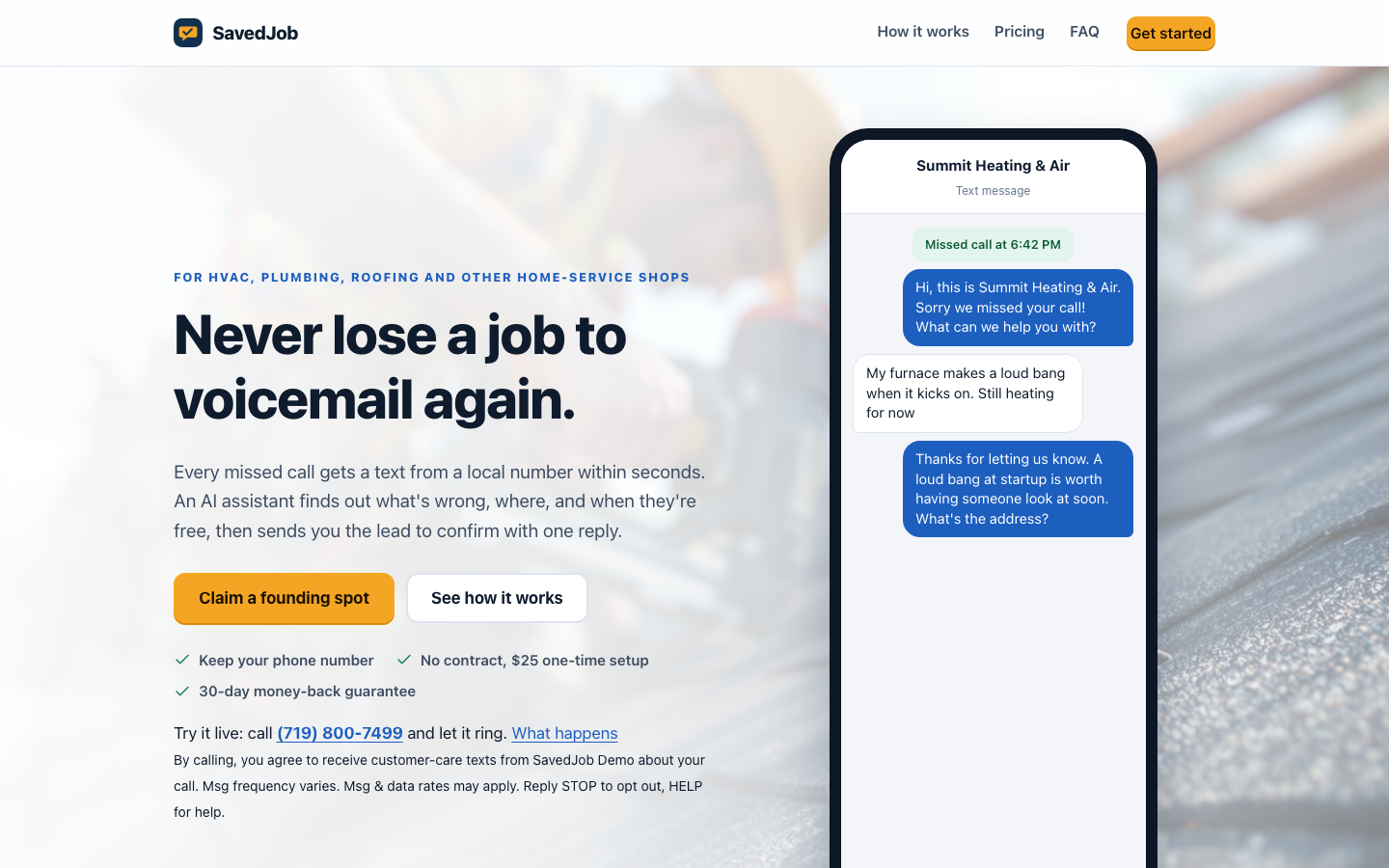 SavedJob homepage screenshot