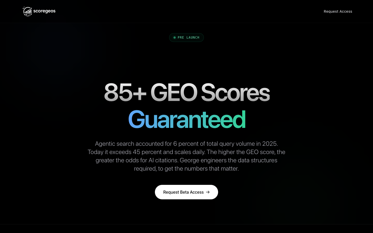 Secure Guaranteed GEO Scores homepage screenshot