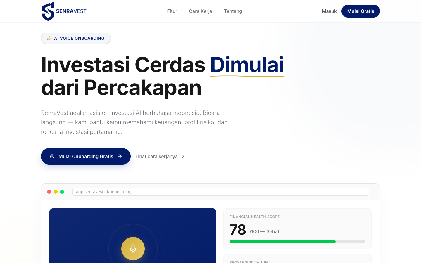 SenraVest homepage screenshot