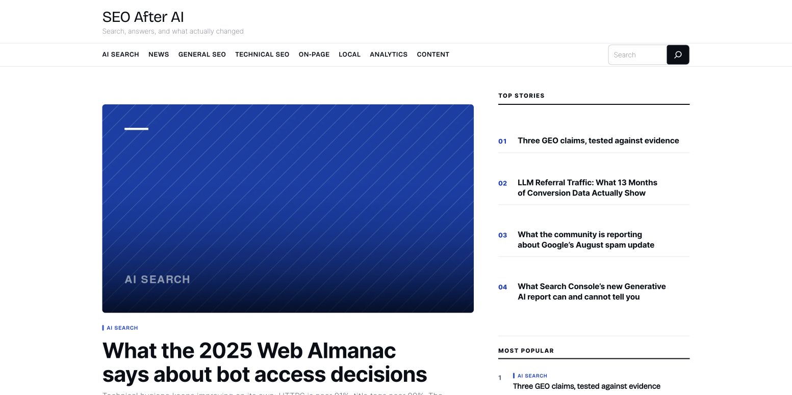 SEO After AI 首页截图