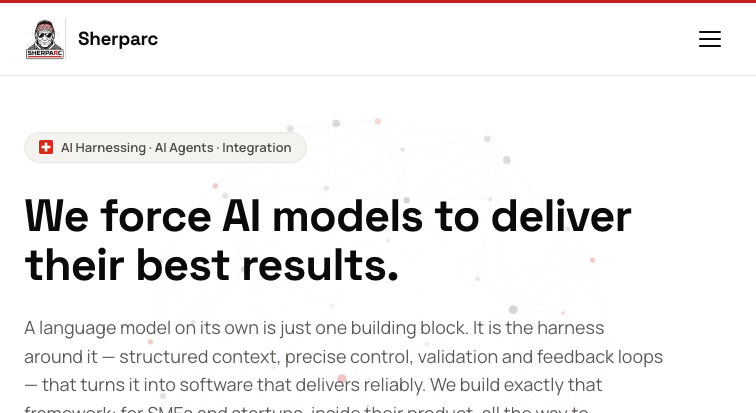 Sherparc homepage screenshot