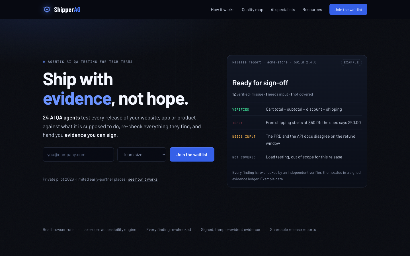 ShipperAG homepage screenshot