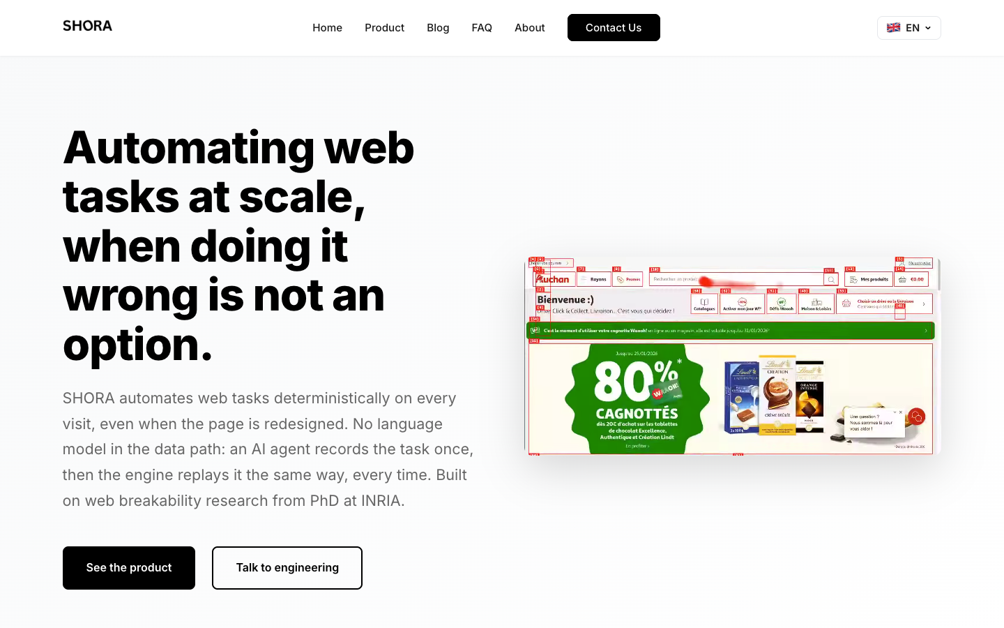 SHORA homepage screenshot