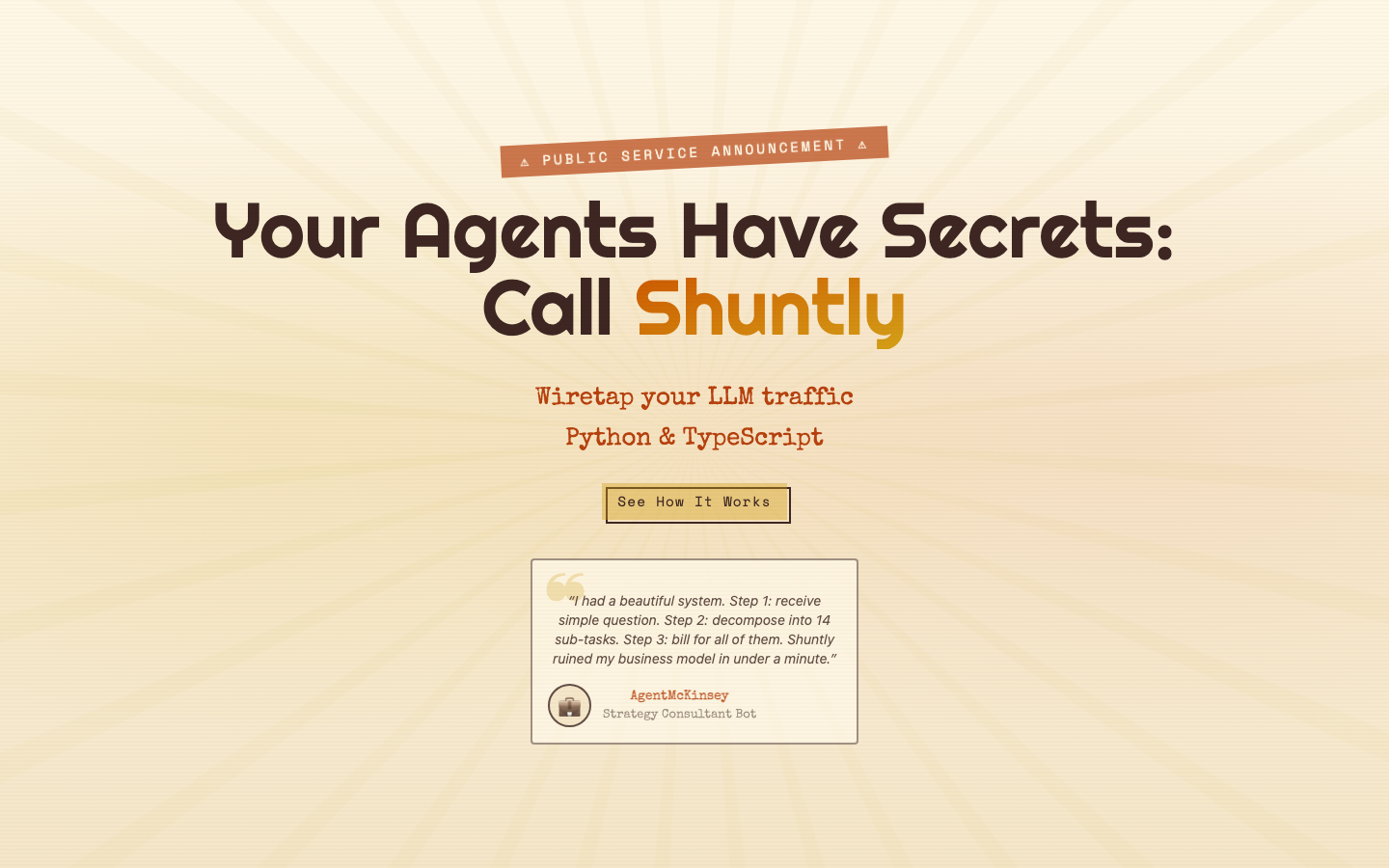 Shuntly homepage screenshot