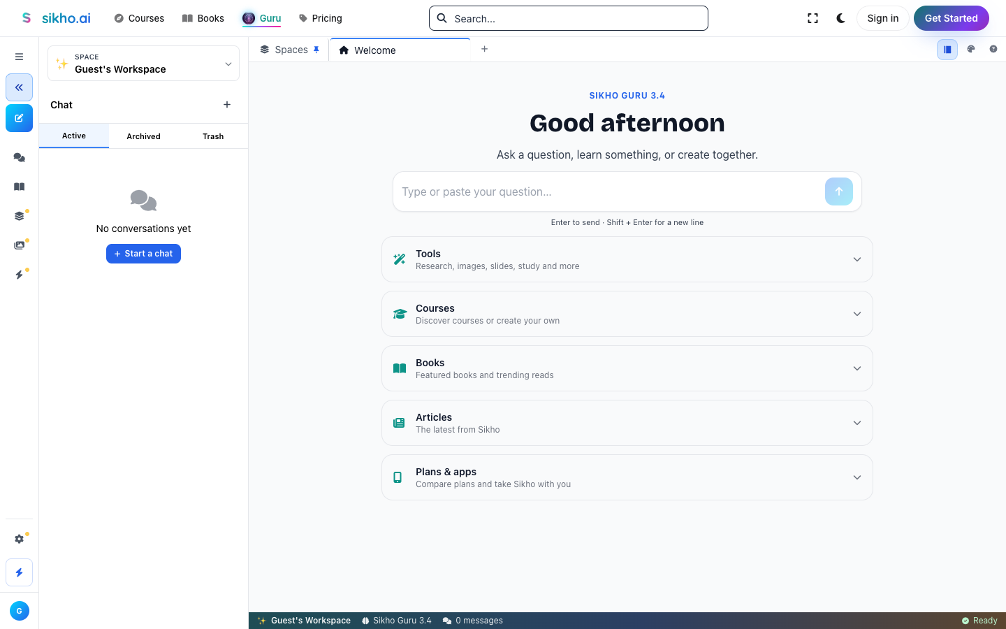Sikho homepage screenshot
