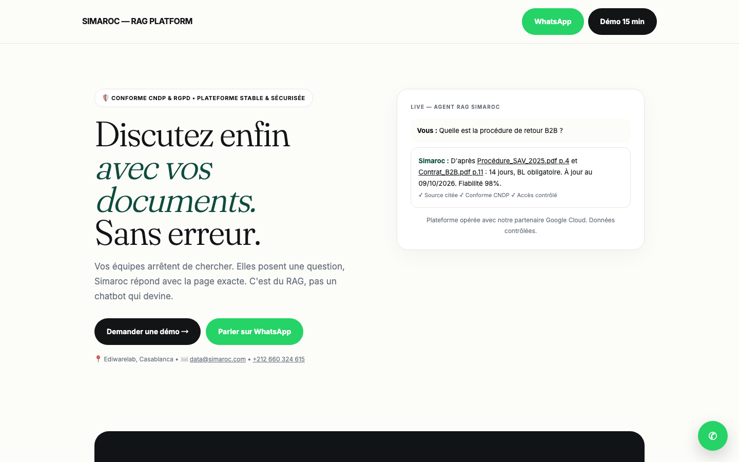 Simaroc homepage screenshot
