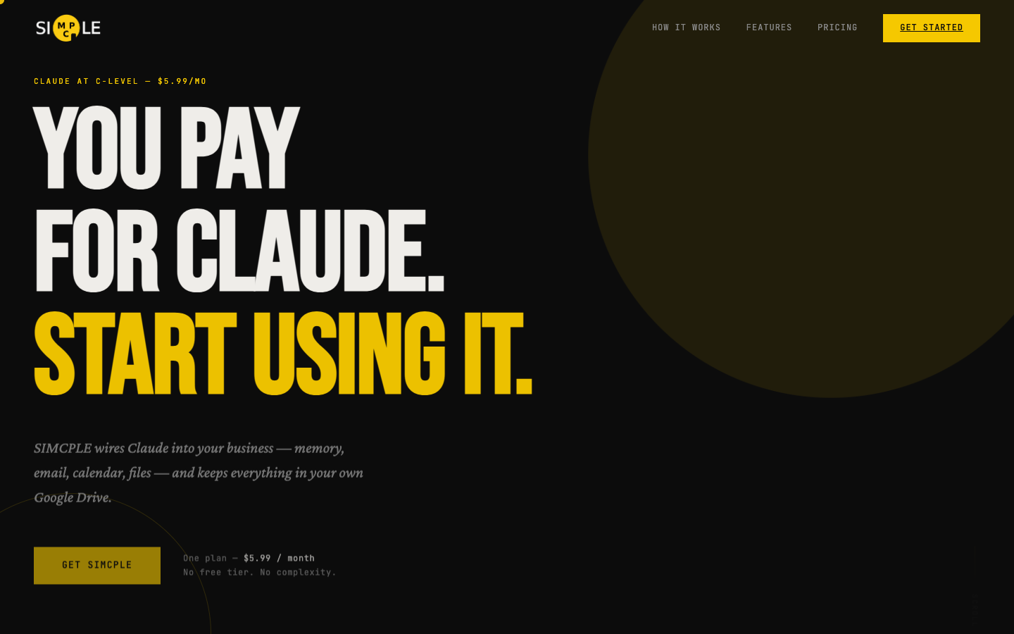 SIMCPLE homepage screenshot