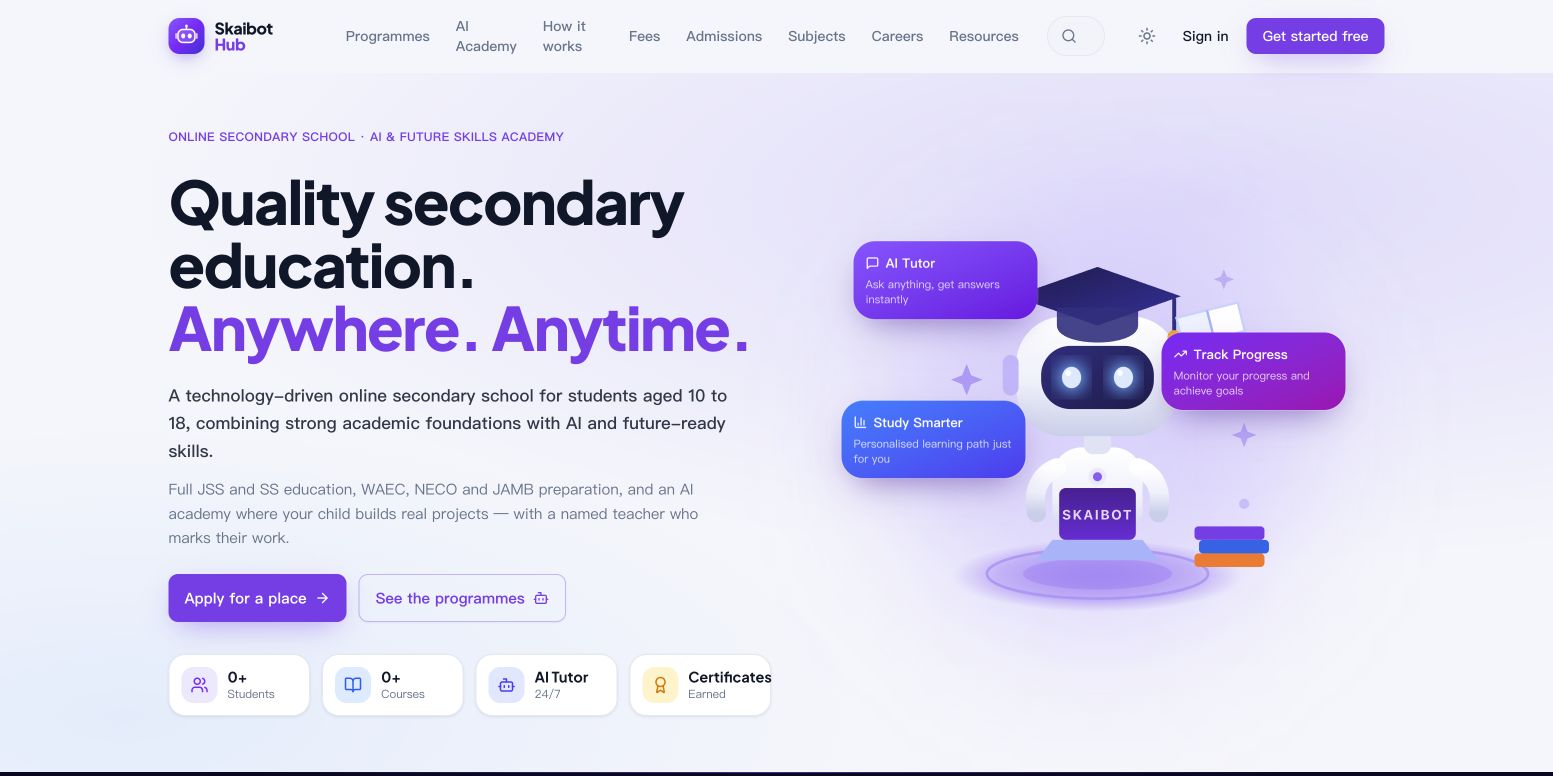 Skaibot Hub 首页截图