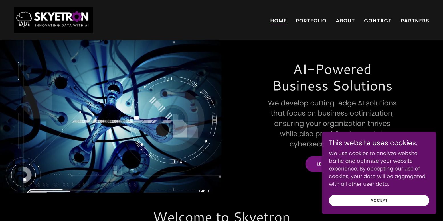 Skyetron 首页截图