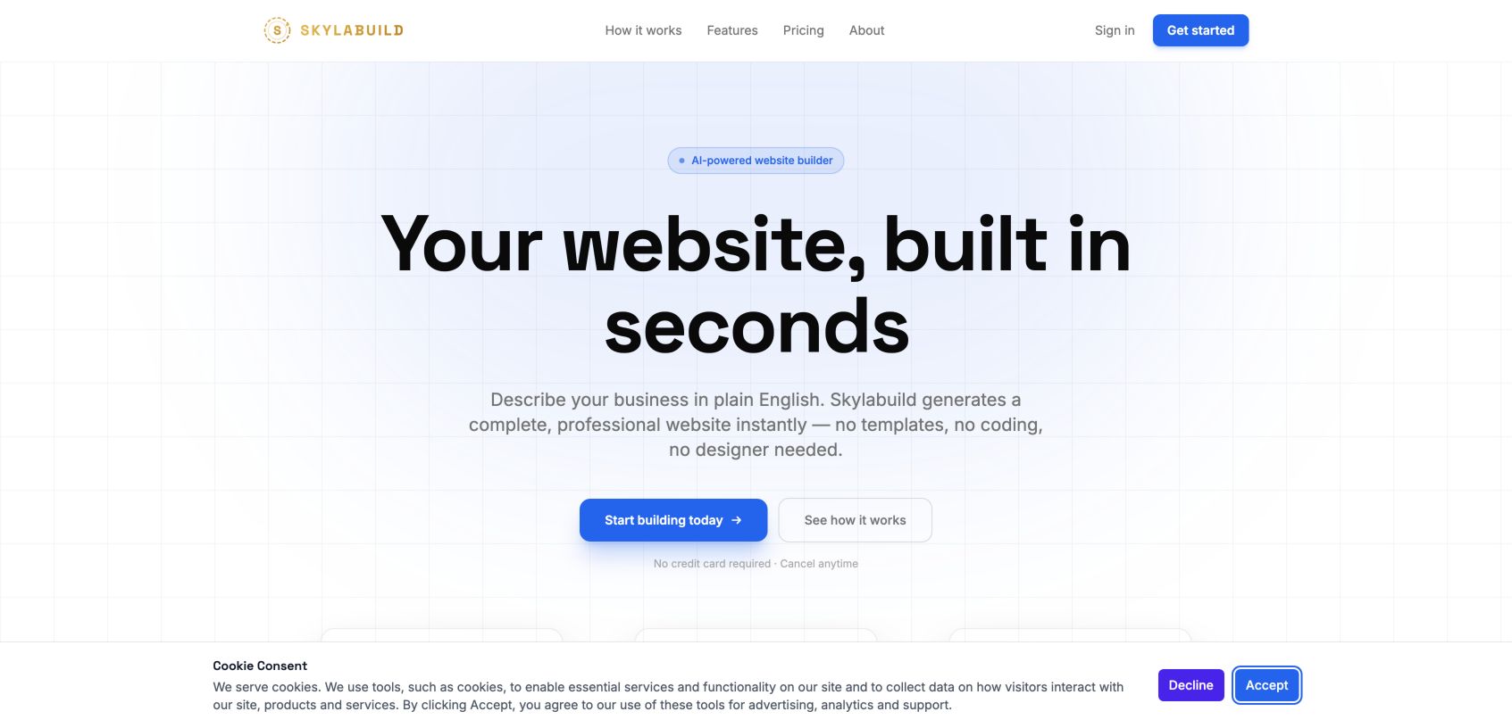 Skylabuild 首页截图