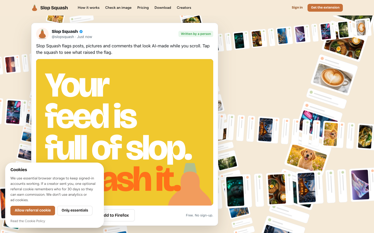 Slop Squash homepage screenshot