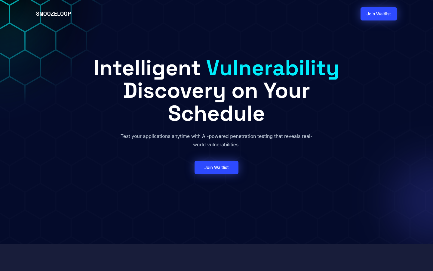 Snoozeloop homepage screenshot