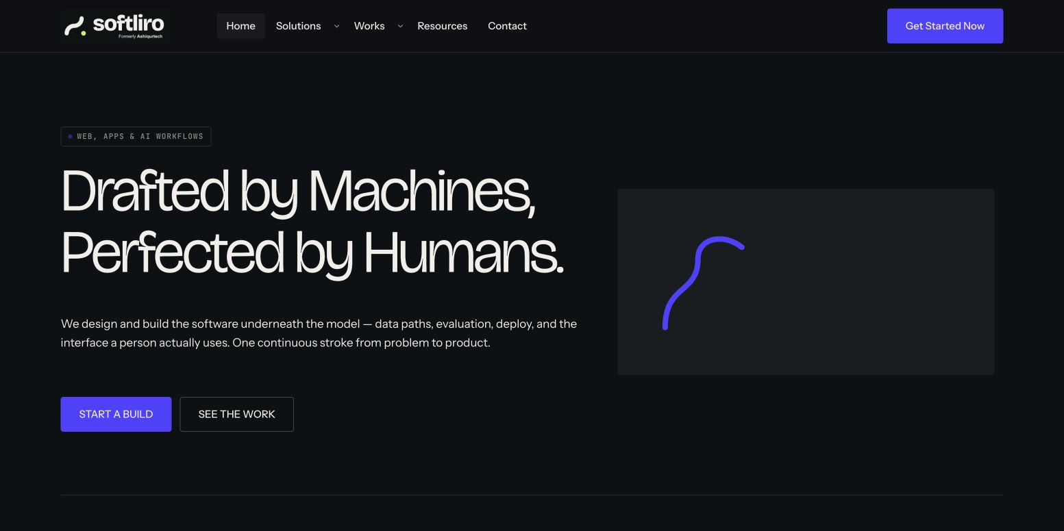 Softliro homepage screenshot