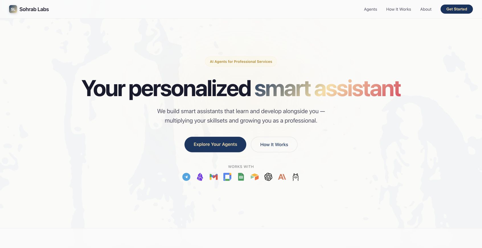 Sohrab Labs 首页截图