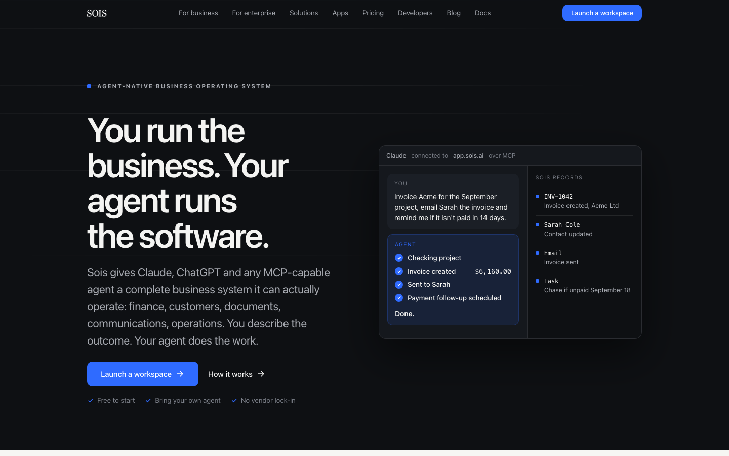 Sois homepage screenshot