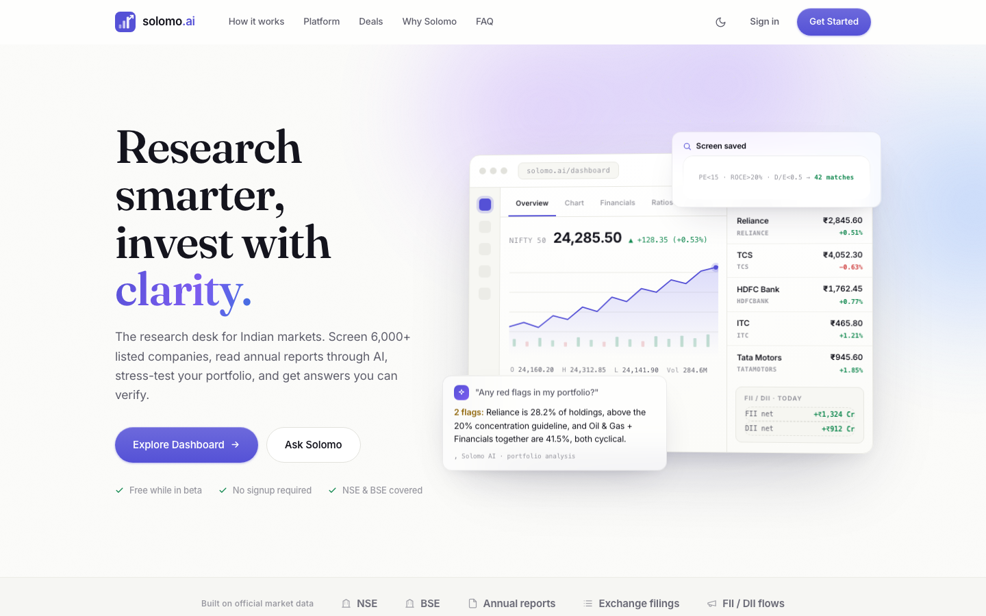 Solomo homepage screenshot