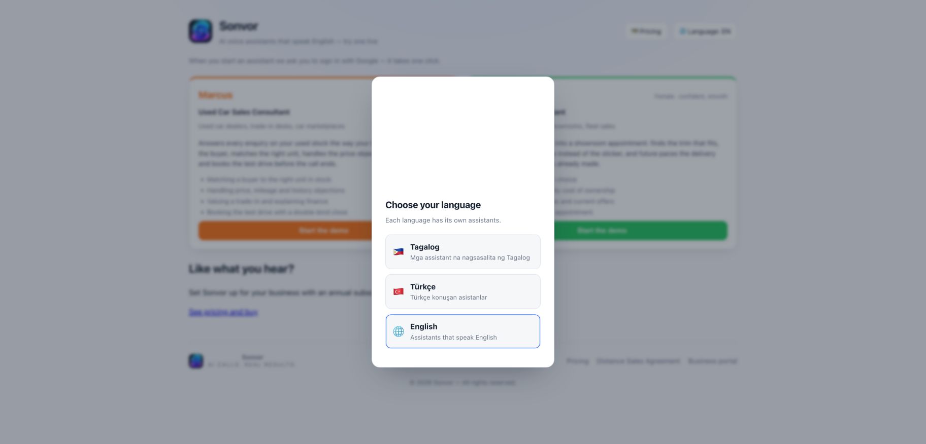 sonvor.com landing_page