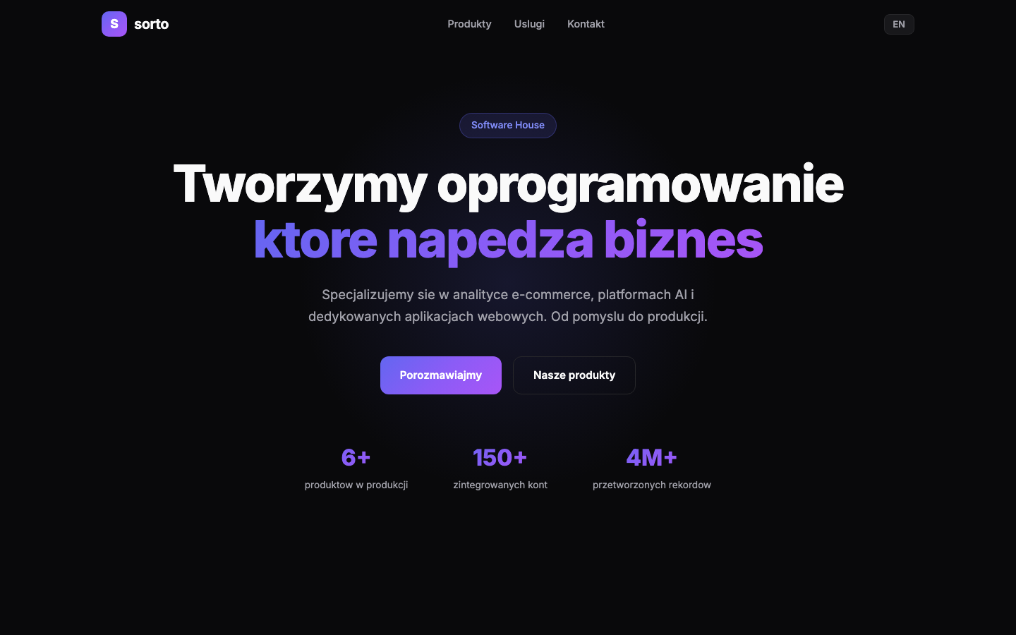 Sorto homepage screenshot