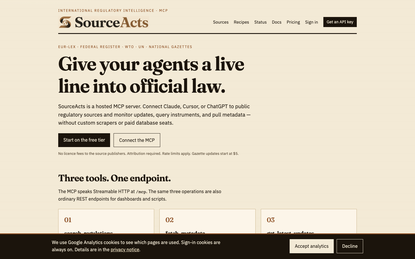 SourceActs 首页截图