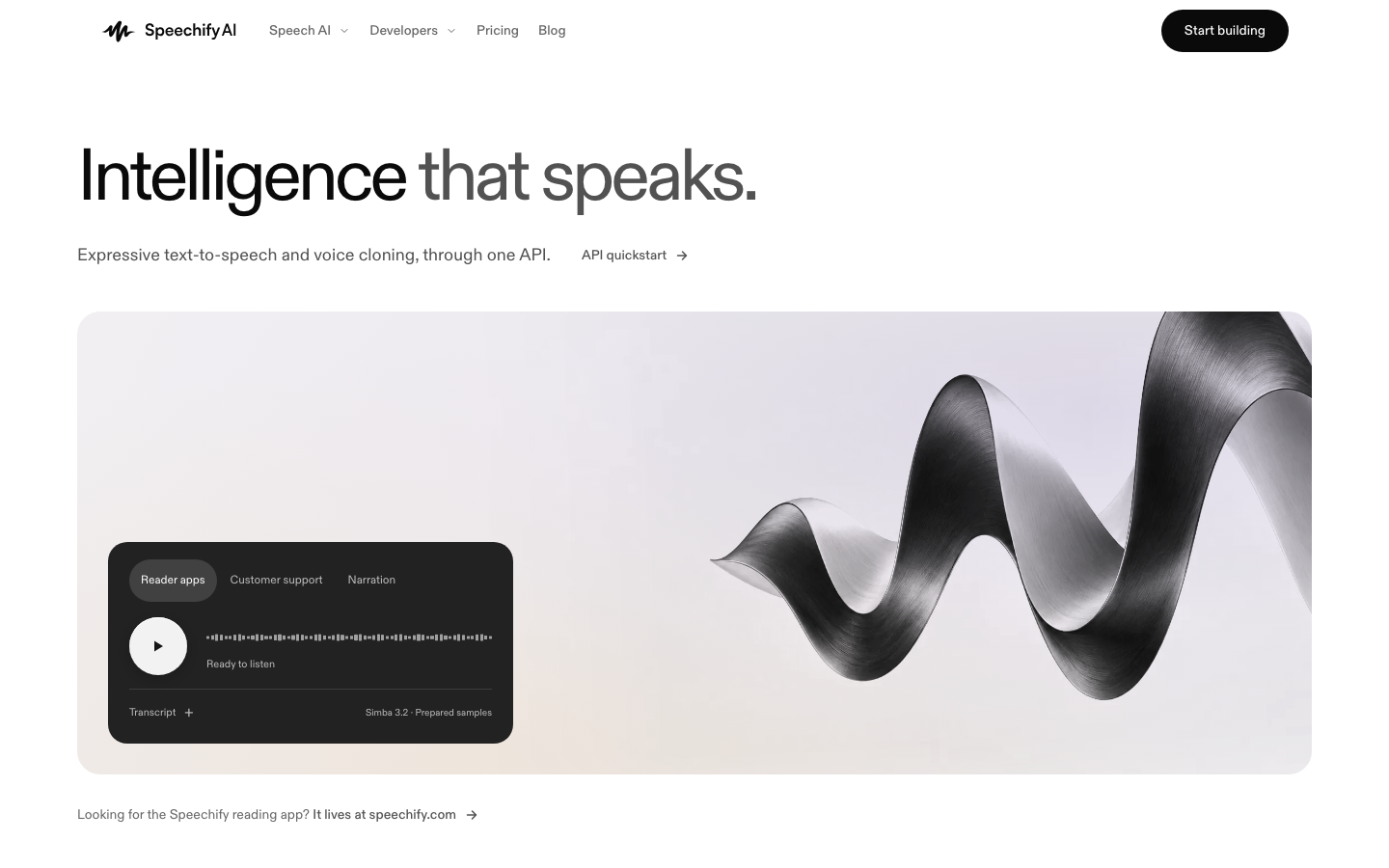 SpeechifyAI homepage screenshot