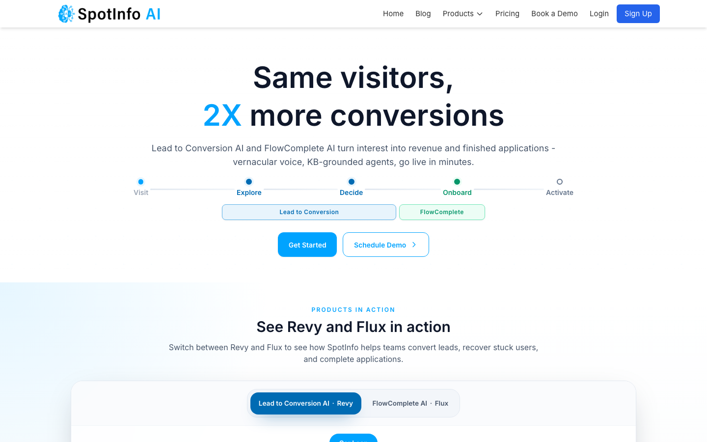 SpotInfo AI homepage screenshot