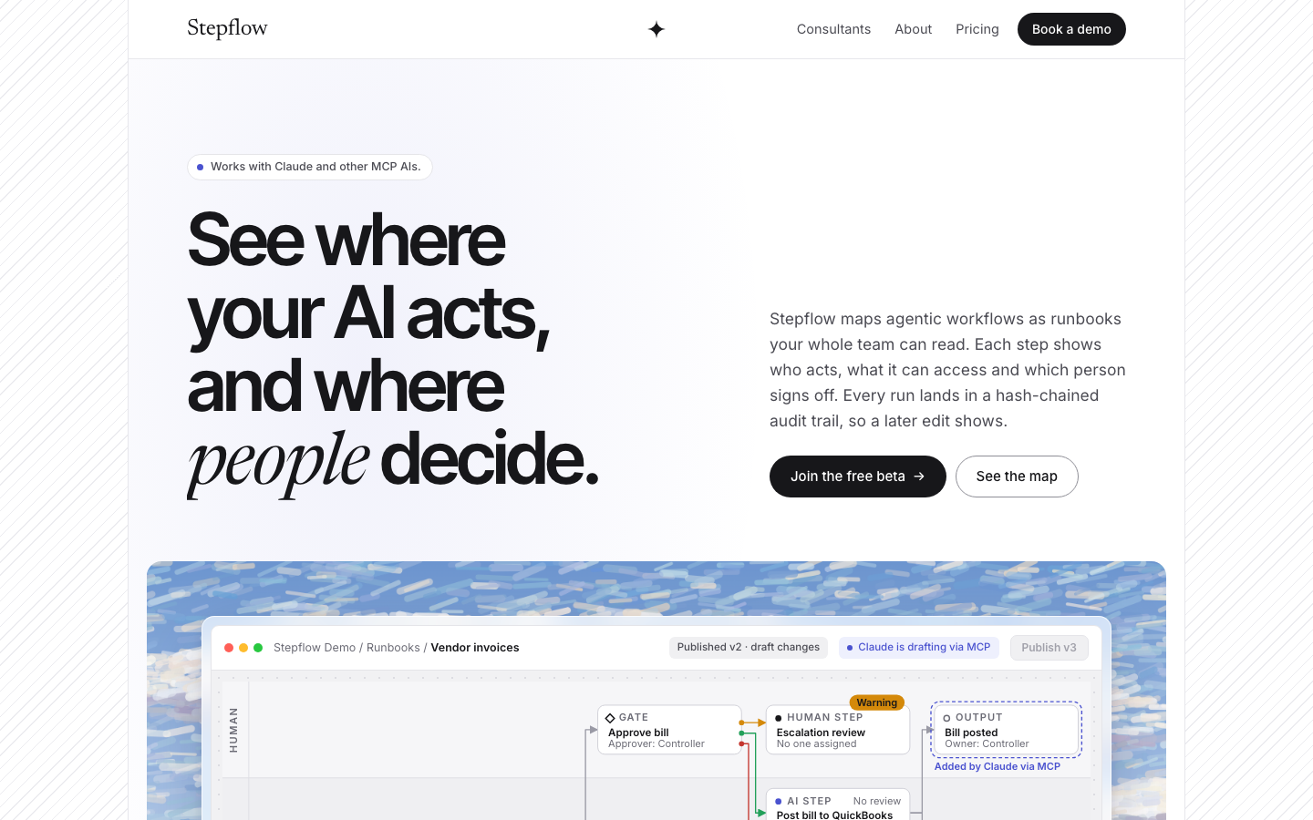 Stepflow homepage screenshot