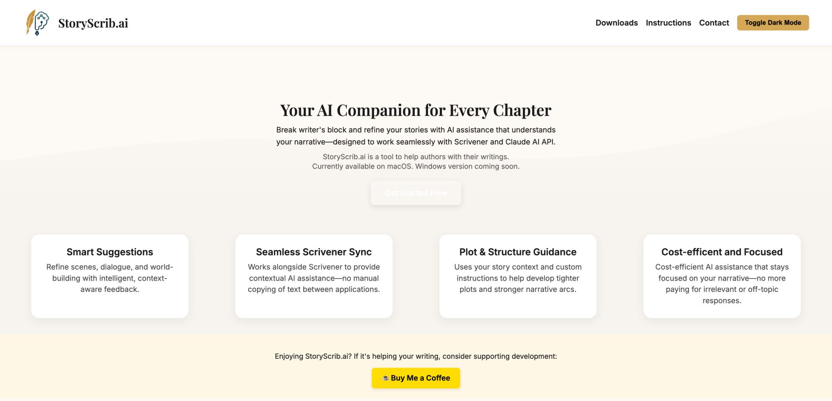 StoryScrib.ai 首页截图