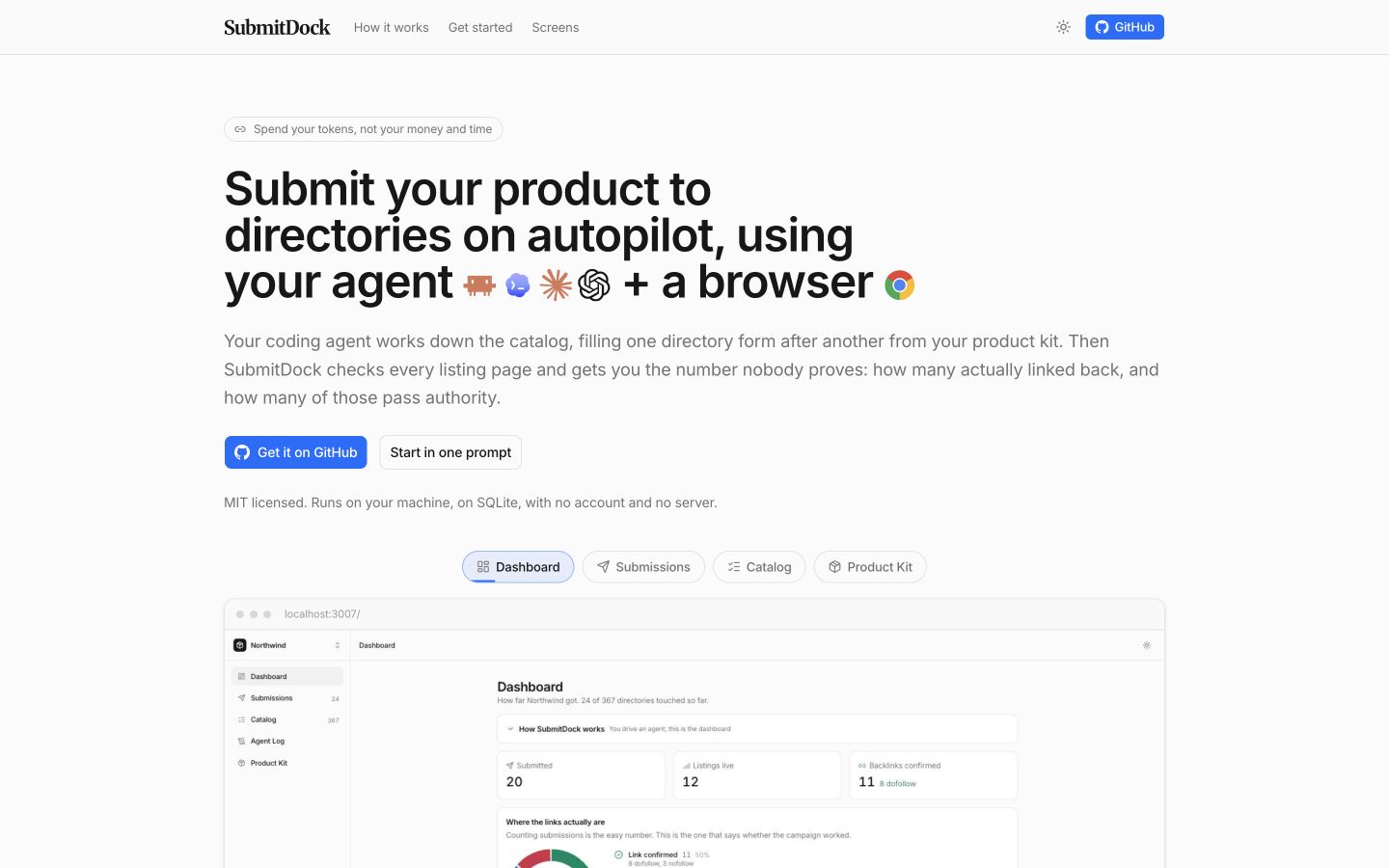 SubmitDock 首页截图